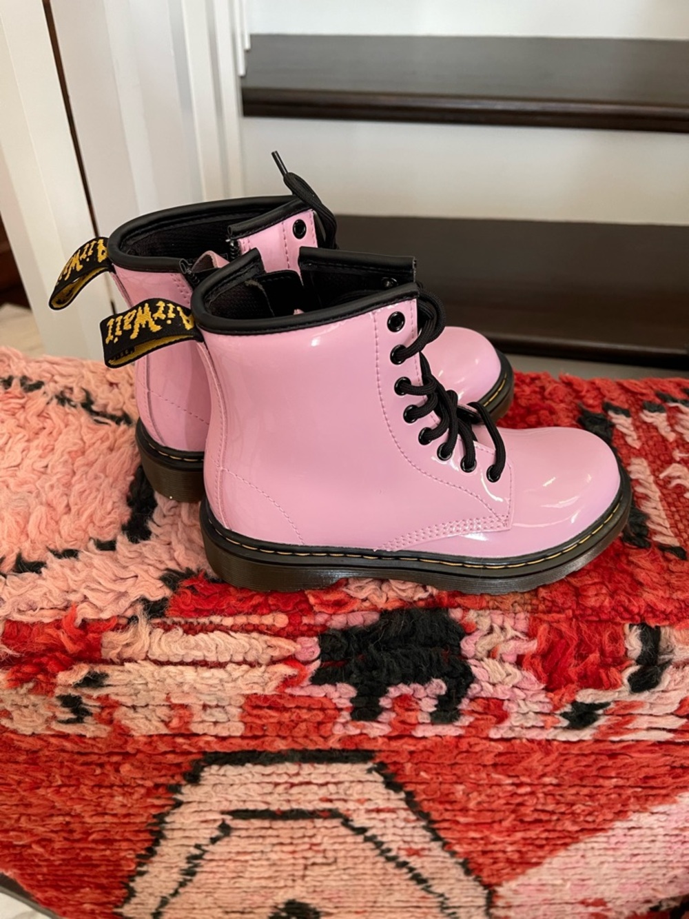 Pink Doc Martens with Lace-Up Eyelets size 13